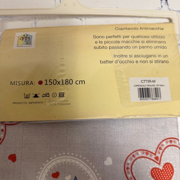 Tirolese Owl Heart Print Stain Resistant Tablecloth Grey 150x180cm NEW - Picture 2 of 4